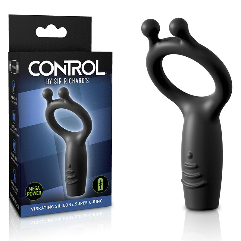 Pipedream Sir Richards Vibrating Silicone Super USB Rechargeable Vibrating Cock Ring Grey Pipedream