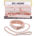 Sportsheets Sex & Mischief Peaches N CreaMe Fur Collar & Leash Restraint