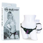 Sex & Mischief Strap-On & Silicone Dildo Kit - Black/Purple Adjustable Strap-On Sportsheets