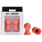 Sex & Mischief Peaches N CreaMe Silicone Nipple Suckers Set Of 2 Peach