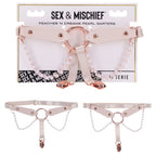 Sex & Mischief Peaches N CreaMe Pearl Garters With Pearls Set Of 2 Peach / Rose Goldd