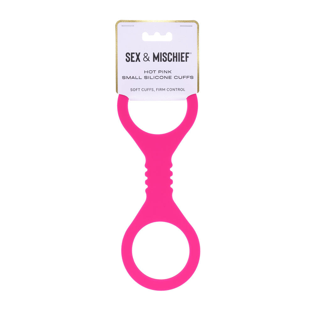 Sportsheets Sex & Mischief Silicone Cuffs Restraints Hot Pink