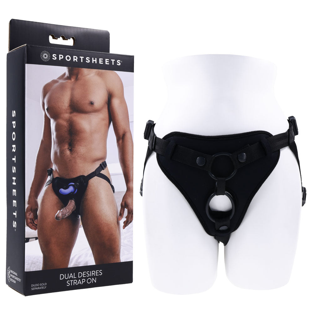 SPORTSHEETS Dual Desires Adjustable Strap On Harness - No Probe Included Sportsheets