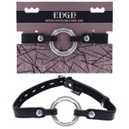 EDGE Interchangeable Ring Gag Mouth Gag Restraint With 2 Interchangeable Pieces Black Sportsheets