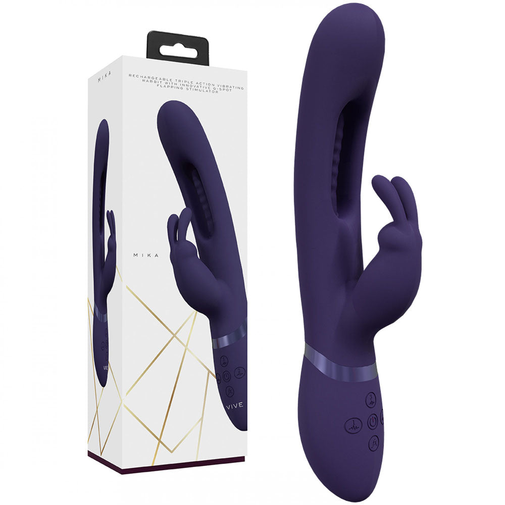 Shots Toys VIVE Mika USB Rechargeable Rabbit Vibrator With Flapping Shaft Shots Toys