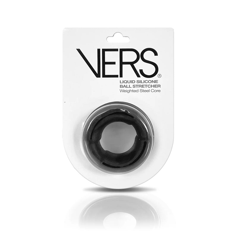 C1 Releasing VERS Liquid Silicone Weight Ball Stretcher Ring With Steel Core Black C1 Releasing