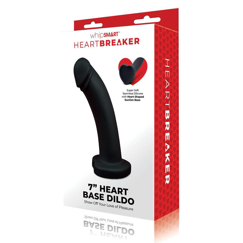 WhipSmart Heartbreaker Dildo With Heart Shaped Base 7 Inch Black WhipSmart