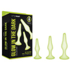 WhipSmart Glow In The Dark Anal Training Kit Dark Butt Plugs Set Of 3 Sizes WhipSmart