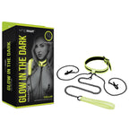 WhipSmart Glow In The Dark Collar With Nipple Clips & Leash Glow in Dark Restraint WhipSmart