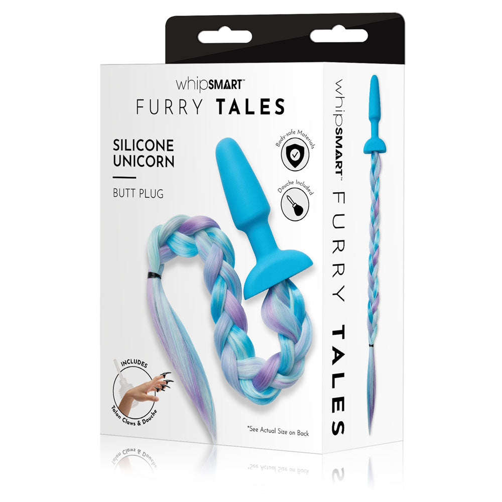 WhipSmart Furry Tales Silicone Butt Plug With Unicorn Tail WhipSmart