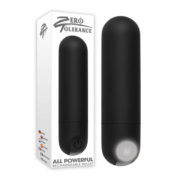 Zero Tolerance All Powerful Rechargeable Bullet Vibrator Black Zero Tolerance