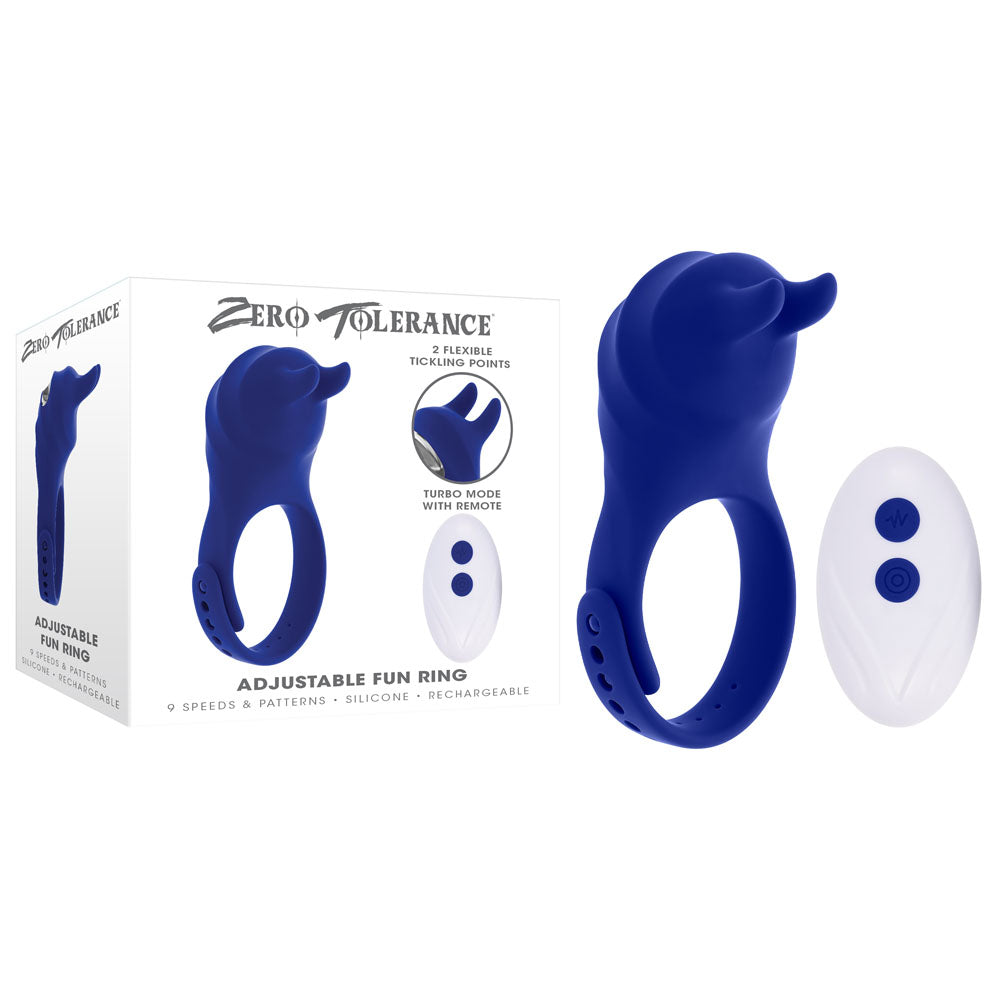 Zero Tolerance ADJUSTABLE FUN RING USB Rechargeable Cock Ring With Wireless Remote Zero Tolerance
