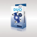 Zolo Rechargeable Duo Vibrating USB Rechargeable Dual Vibrating Cock Ring Blue Zolo