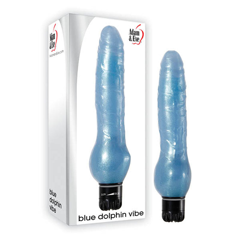 Adam & Eve Blue Dolphin Vibe Vibrator 8.5 Inch Adam & Eve