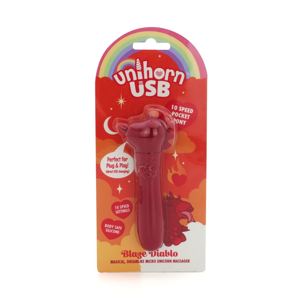 Creative Conceptions Unihorn Blaze Diablo USB Rechargeable Vibrating Bullet Vibrator - LOVVA