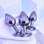 Playboy Pleasure PLEASURE 3 WAYS Metal Butt Plugs Set Of 3 Sizes Playboy Pleasure