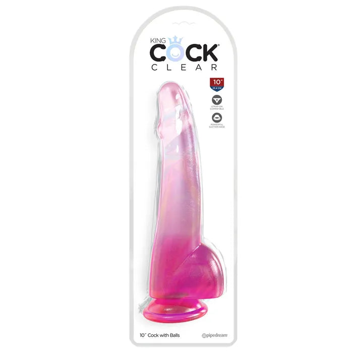 Pipedream King Cock Clear With Balls Dong 10 Inch Pipedream