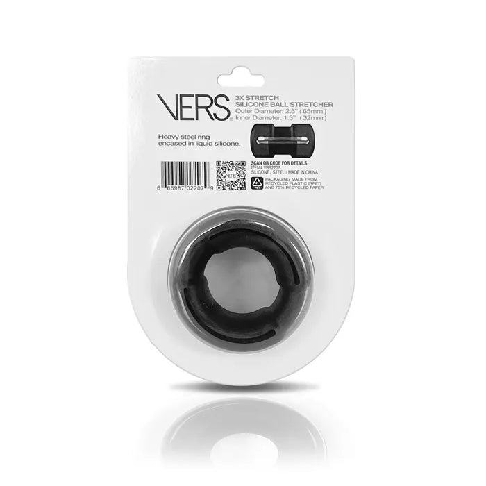 C1 Releasing VERS Liquid Silicone Weight Ball Stretcher Ring With Steel Core Black C1 Releasing