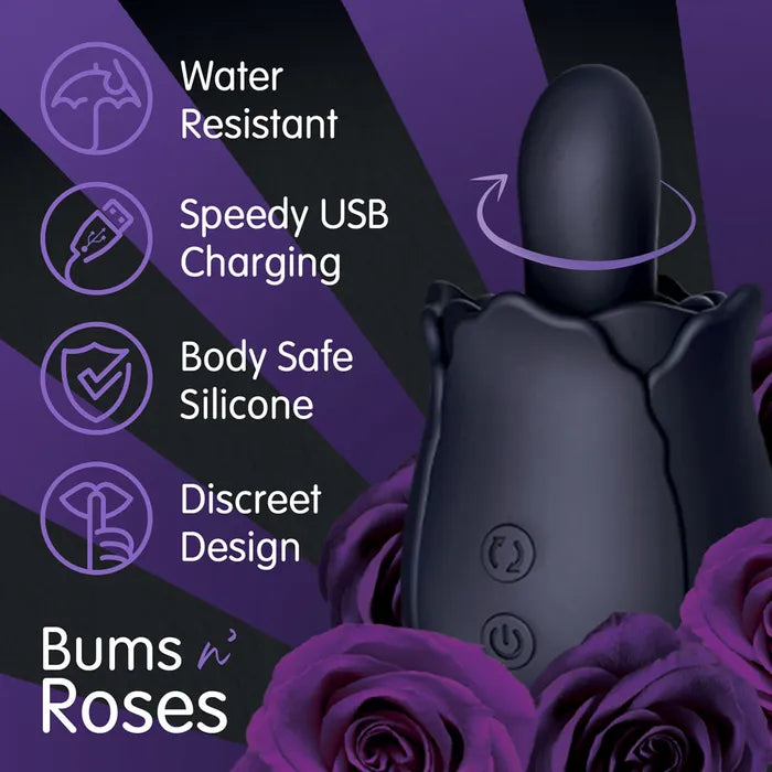 Creative Conceptions Skins Rose Buddies The Bums N Roses USB Rechargeable Anal Rimming Stimulator Creative Conceptions