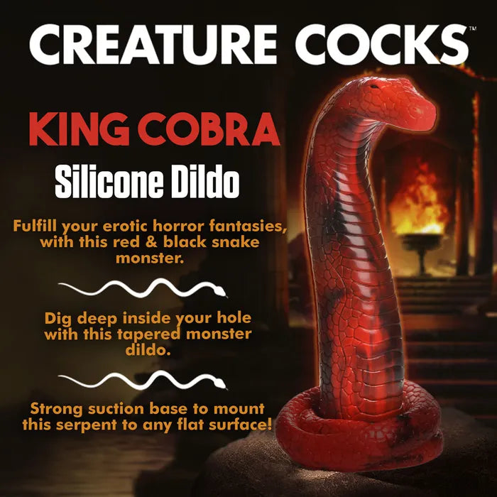 XR Brands Creature Cocks King Cobra Silicone Fantasy Dildo 21.4cm Red XR Brands