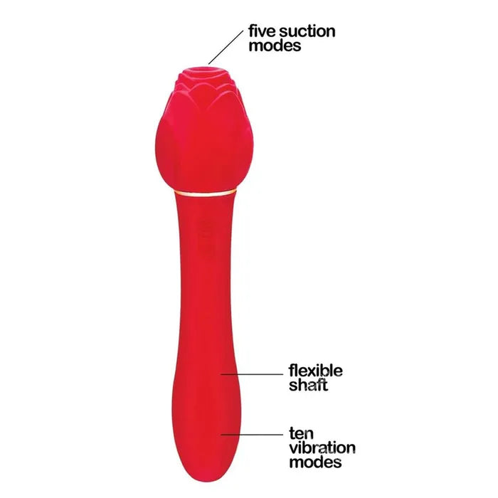 Wild Rose Suction Vibrator USB Rechargeable Air Pulse Stimulator and Vibrator Icon Brands
