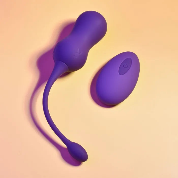 Playboy Pleasure DOUBLE TIME USB Rechargeable Vibrating Kegel Balls Purple Playboy Pleasure