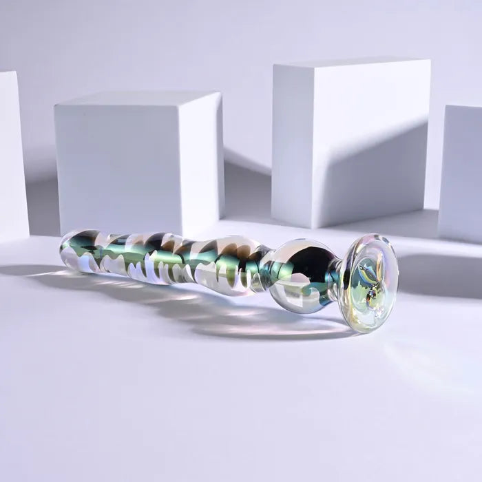 Playboy Pleasure JEWELS WAND Glass Dildo 20.3cm Clear Playboy Pleasure