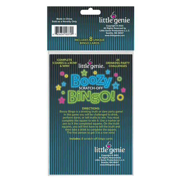 Little Genie Boozy Bingo Drinking Scratcher Card