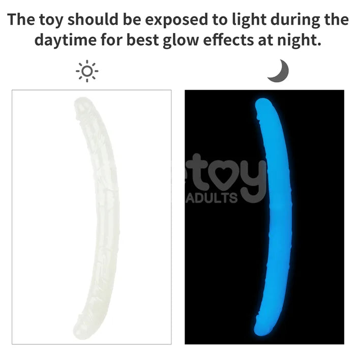 Lovetoy Lumino Play Glow In The Dark Double Dildo 18.5 Inch Blue Lovetoy