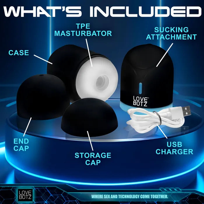 XR Brands LoveBotz The Milker Mega Pod USB Rechargeable Male Masturbator XR Brands