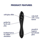 Satisfyer Dazzling Crystal 1 Glass Double Ended Dildo Black Satisfyer