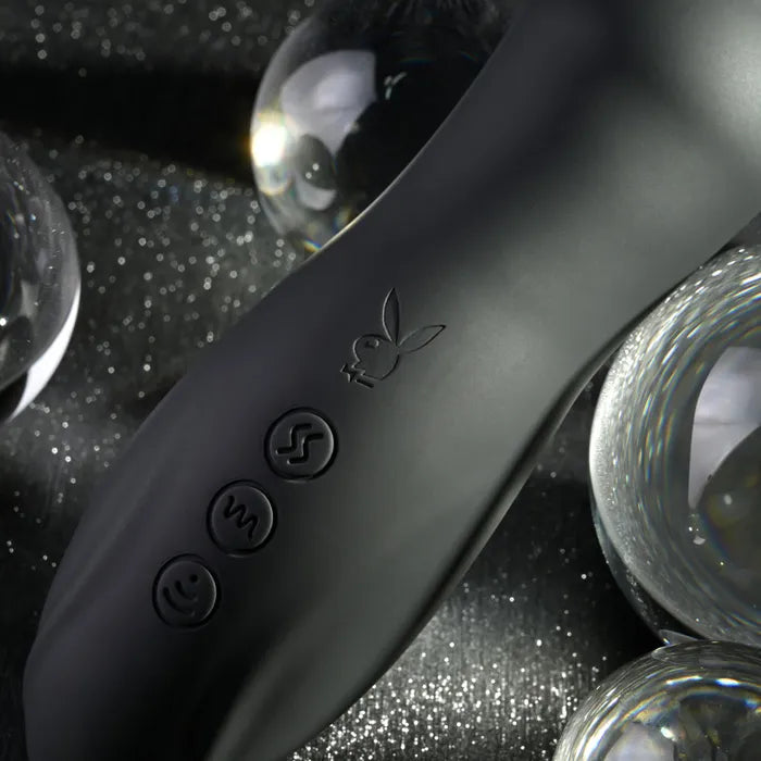 Playboy Pleasure LET IT BEAD USB Rechargeable Vibrating Anal Beads With Clitoral Suction Playboy Pleasure