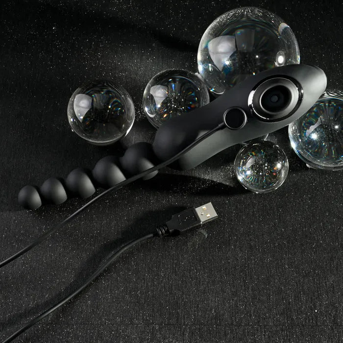 Playboy Pleasure LET IT BEAD USB Rechargeable Vibrating Anal Beads With Clitoral Suction Playboy Pleasure