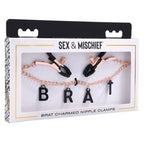 Sportsheets Sex & Mischief Brat Charmed Nipple Clamps With 45cm Chain