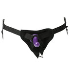 Sex & Mischief Strap-On & Silicone Dildo Kit - Black/Purple Adjustable Strap-On Sportsheets