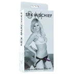 Sex & Mischief Strap-On & Silicone Dildo Kit - Black/Purple Adjustable Strap-On Sportsheets