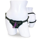 Sex & Mischief Strap-On & Silicone Dildo Kit - Black/Purple Adjustable Strap-On Sportsheets