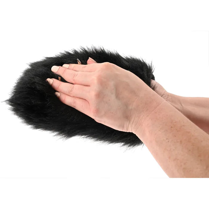 SPORTSHEETS Spiked Sensory Mitt Furry Mitt With Spikes Black Sportsheets