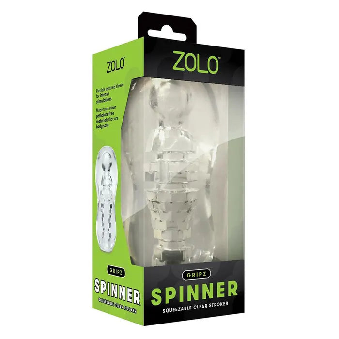 Zolo Gripz Spinner Stroker Sleeve Clear Zolo
