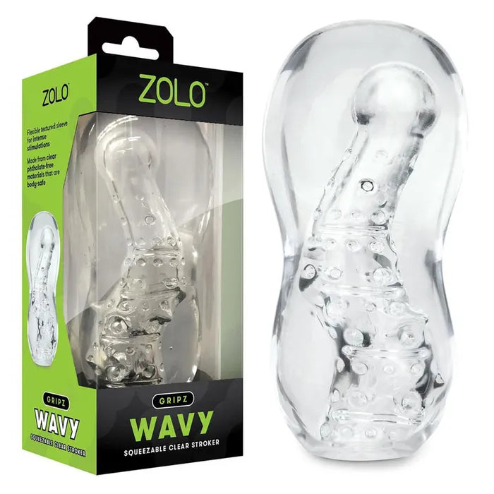 Zolo Gripz Wavy Stroker Sleeve Clear Zolo