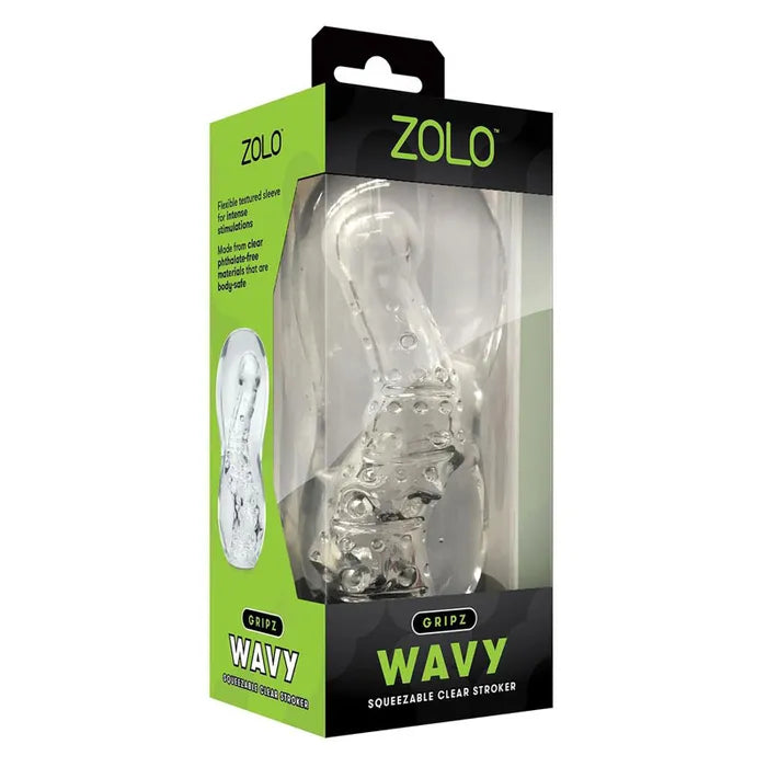 Zolo Gripz Wavy Stroker Sleeve Clear Zolo