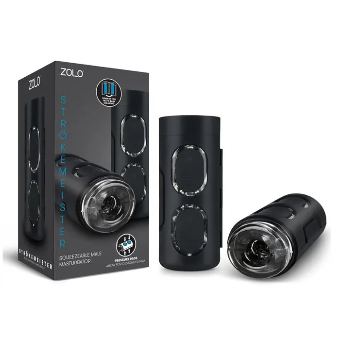 Zolo Strokemeister Squeezable Masturbator Black Zolo