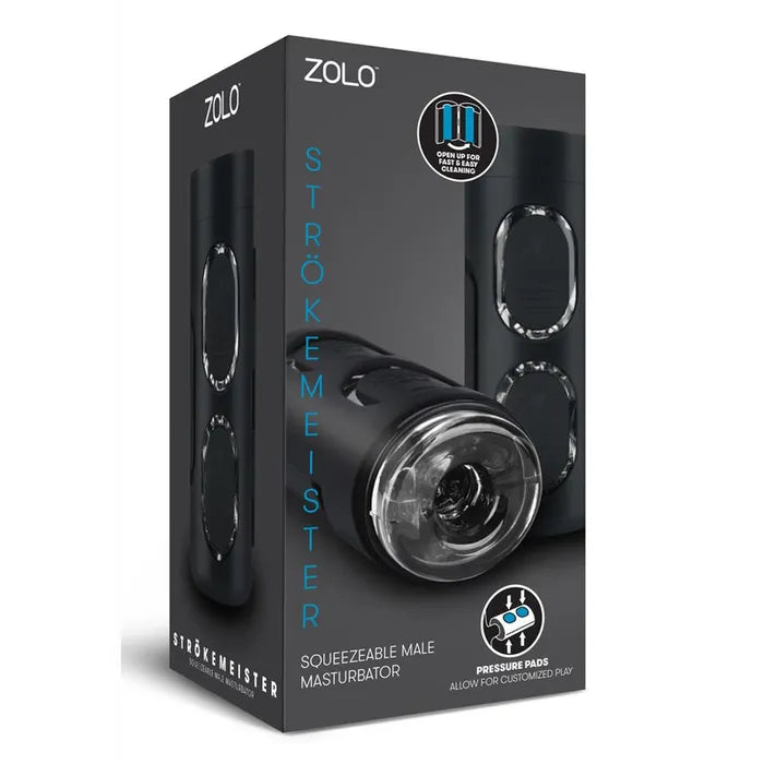 Zolo Strokemeister Squeezable Masturbator Black Zolo