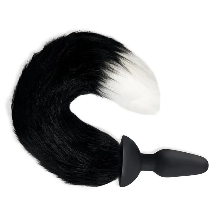 WhipSmart Furry Tales Silicone Foxtail Rechargeable Vibrating Butt Plug With Black Fox Tail & Remote Control WhipSmart