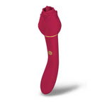 Secret Kisses ROSEGASM LINGO Dual Vibrator & Flicking Stimulator 20.3cm Rose Red Secret Kisses
