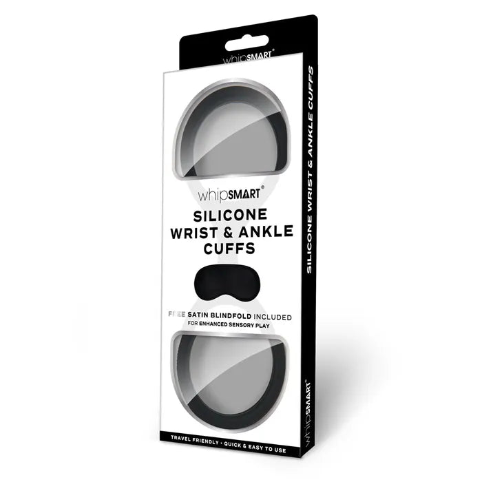WhipSmart Silicone Wrist & Ankle Cuffs Restraints With Bonus Eye Mask