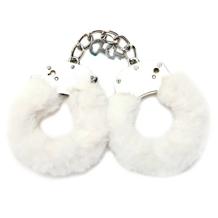 WhipSmart Classic Furry Cuffs Restraints With Bonus Eye Mask White WhipSmart