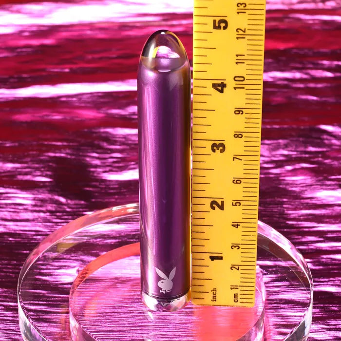 Playboy Pleasure AMETHYST USB Rechargeable Glass Tipped Mini Vibrator Purple Playboy Pleasure