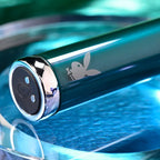 Playboy Pleasure EMERALD USB Rechargeable Glass Tipped Bullet Vibrator Blue Playboy Pleasure