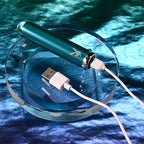 Playboy Pleasure EMERALD USB Rechargeable Glass Tipped Bullet Vibrator Blue Playboy Pleasure